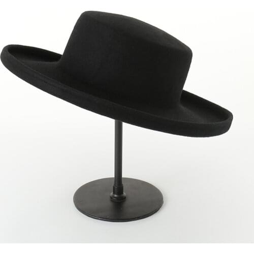 Fibonacci Winter Hats For Women Fedoras Men Wool Felt Hat Khaki Wide Brim Flat Top Jazz Hat Ladie Trilby Black Panama Cloche Cap