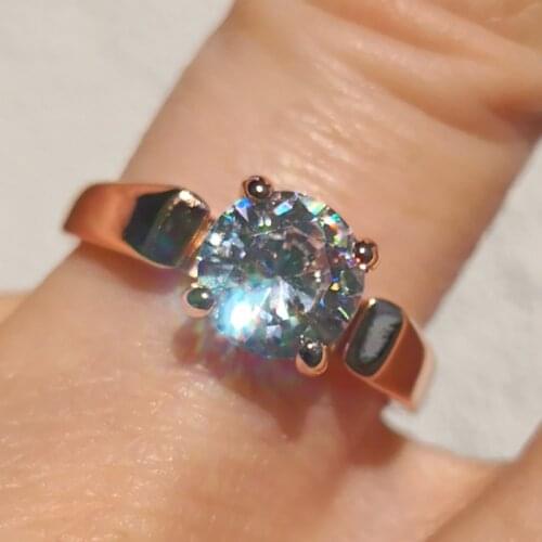 Wedding Engagement Rings For Women Classic Round Female Ring With Stone Cubic Zircon Womens Ring Accessories Jewelry R053