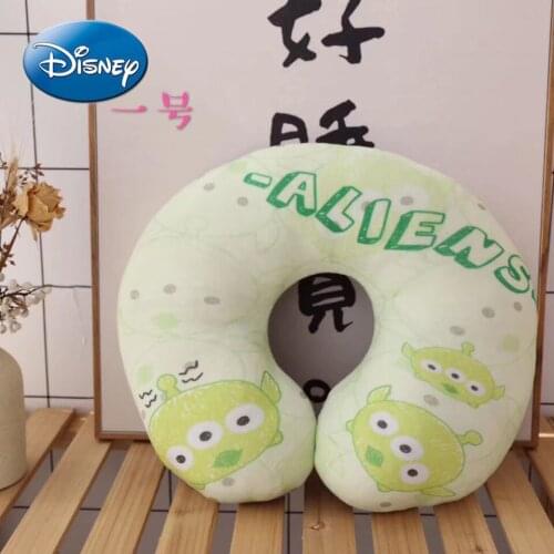 Disney Cartoon Cute Alien Pooh Bear Hooded U-shaped Nap Shading Neck Pillow Outdoor Car Aircraft Cervical Pillow