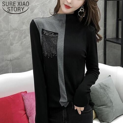 Vintage T Shirt Long Sleeve Mujer De Moda 2021 Clothing Women Tee Shirt Pockets Clothes Women Korean Femme Blusas 7557 50