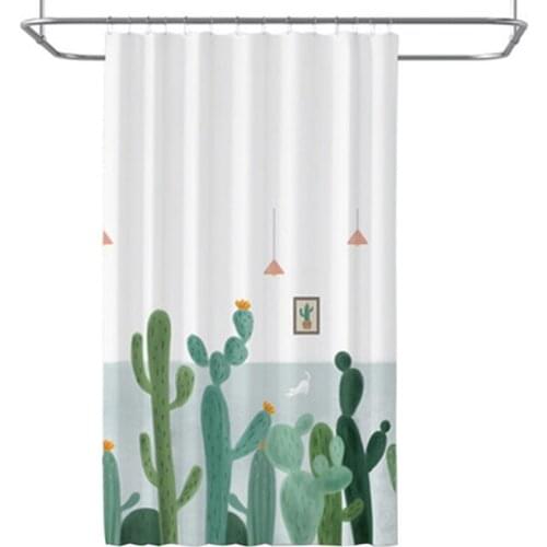 Shower Curtain Cactus Printing Waterproof Bathroom Shower Curtain Bathroom Accessories Decorative Products
