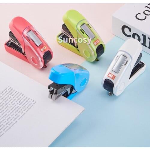 Japan Max Vaimo HD-11FLK Flat Clinch Stapler with 1 Box Staples, Quality Flat Clinch Stapler for Up To 35 Sheets of Paper