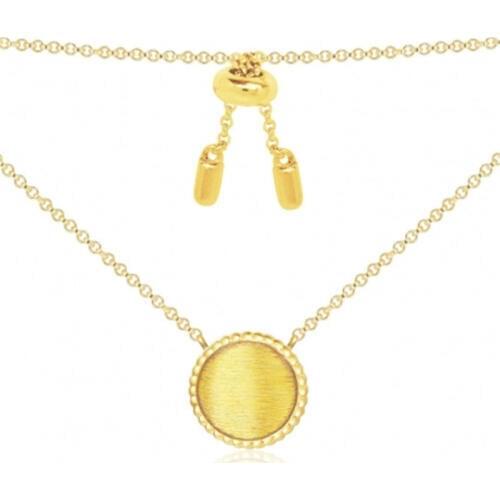 SLJELY Fashion Brand 925 Sterling Silver Gold/Rose Gold Color Brushed Coin Pendant Necklace Women Fine Jewellery Collection