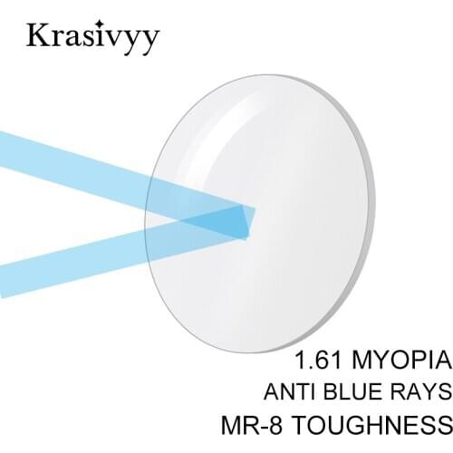 1.61 MR 8 Anti Blue Light Toughness Thinner Super-Tough Optical Aspheric Anti Blue Rays Lenses(Suggest for Punch/Trough/Trim