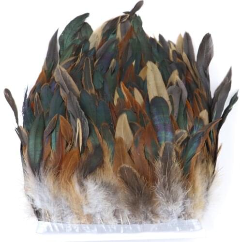 10Meters High Quality Chicken Feather Trim Fringe DIY Wedding Dress Decoration Carnival Accessory Rooster Plumes Craft Wholesale
