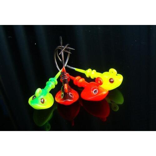 10PCS Jig Head Fishing Hook soft Lures Bait 7g 10g 14g