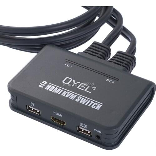 2 Port USB HDMI KVM Switch Switcher With Cable for Dual Monitor Keyboard Mouse HDMI switch Support desktop controller switching