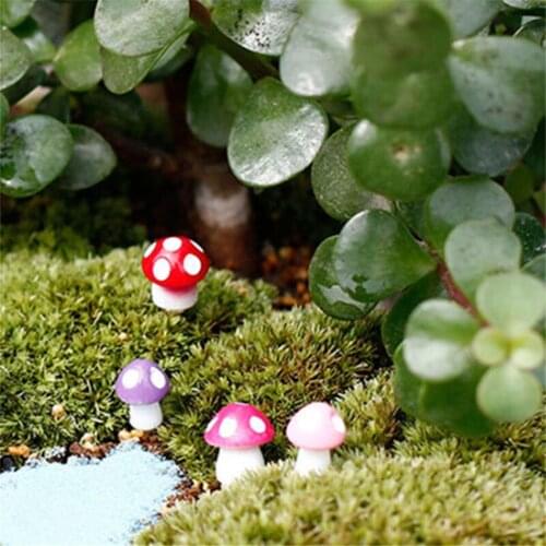 20pcs Fairy Garden Miniatures Mini Mushroom Resin Mushroom Crafts Micro Landscape Miniature Fairy Figurines Garden Decoration