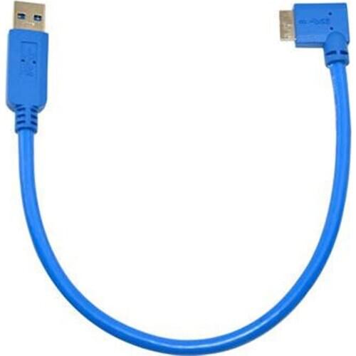 30cm USB 3.0 A male plug to Micro B male 90 degree left angle short Cable