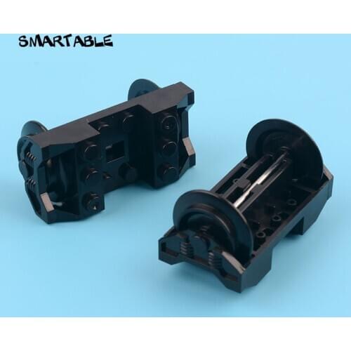 Smartable Train Wheel Holder +Wheels+Metal Axle MOC Part Building Block Toy Compatible Train 2878/57051/57878/x1687 4lot/set