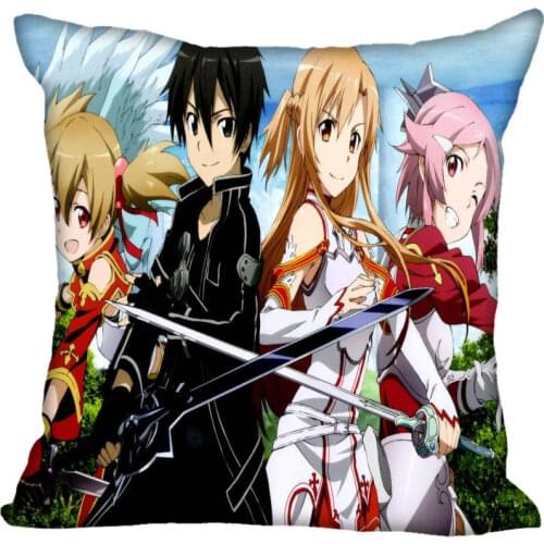 45X45cm,40X40cm(one sides) Pillow Case Modern Home Decorative Sword Art Online Pillowcase For Living Room Pillow Cover