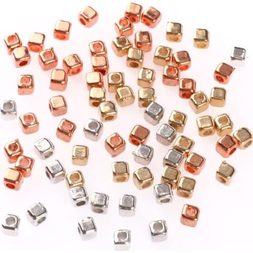 500pcs Loose Beads Pattern Square Bead Big Hole Plastic CCB Beads for Jewelry Making (not Metal) flower spacer beads