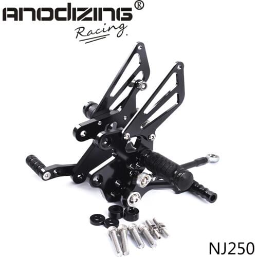 Full CNC Aluminum Motorcycle Adjustable Rearsets Rear Sets Foot Pegs For KAWASAKI NINJA250R NINJA300 NINJA250 2008-2012