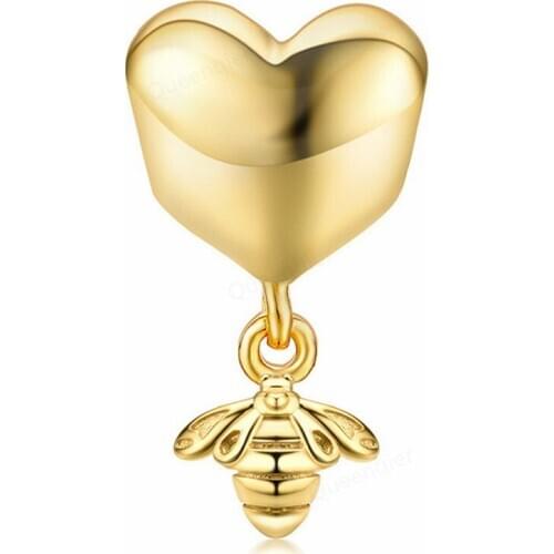 925 Sterling Honeybee European Charms Bead Fit Original Charms Bracelets DIY Pendant Charm Beads Girl Women Jewelry Making