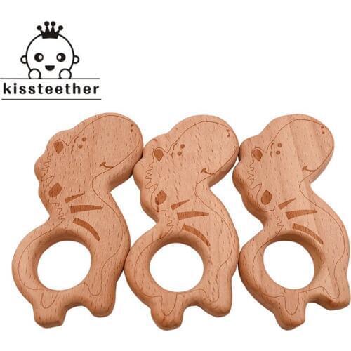 Zebra Wood Teether DIY Craft Baby Nursing Accessories Eco-friendly DIY Jewelry Teething Horse Original Wood Baby Teethers