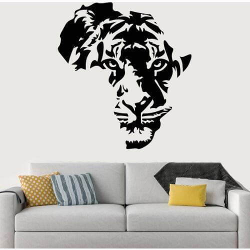 Kids Room Wall Stickers Creative Tiger Animal Vinyl Decal Africa Map Mural Removable Home Decoration O197