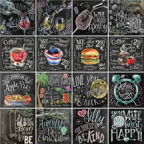 Evershine Diamond Embroidery Blackboard Cross Stitch Kit Full Square Round Diamond Painting Landscape Handicrafts Gift