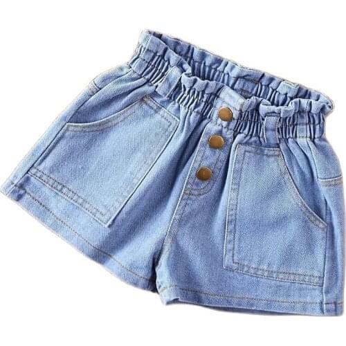 Girls cotton Denim jeans Shorts Girls children Thin Soft Trousers Jeans Kids Children Casual Clothes Clothing P162
