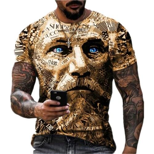 Summer New Fashion 3D Printed Handsome Mans T Shirt Streetwear Short Sleeve All-Match Oversized T-Shirt O-Neck Alt Clothes Tops