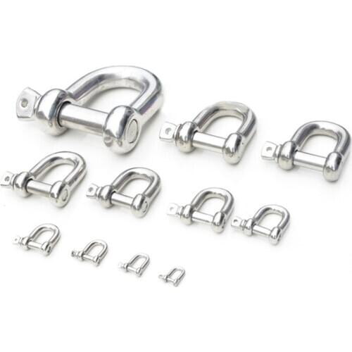 M4 M5 M6 M8 M10 M12 M25 316 Straight D Shackle Short 316 Stainless Steel Breaking D Rigging Shackle Hooks boat rigging hardware
