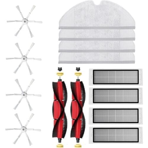 Newest Design Accessories for Xiaomi Roborock S5 S50 Robot Vacuum Cleaner Washable Parts Main Roll Side brush Filter Mop fabric