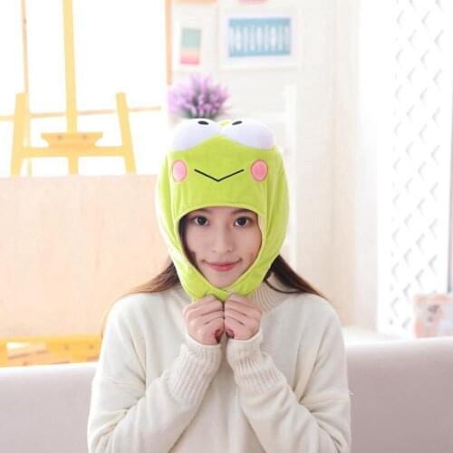Cartoon cow girl heart plush head set big eyes frog octopus head frog oil fruit head set hat modern style photo studio prop