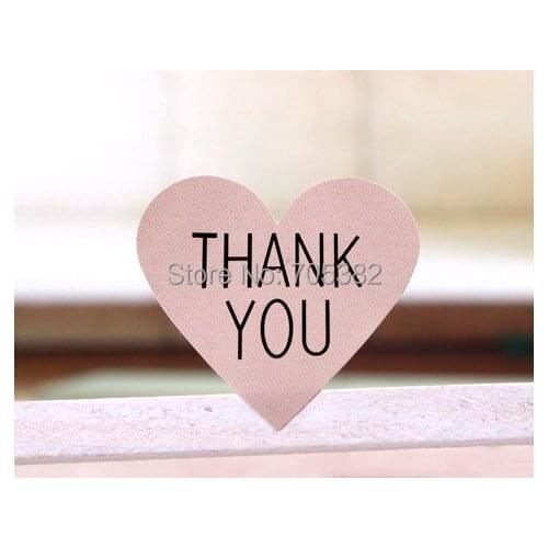 100pcs/lot Pink heart " Thank you" Sticker Labels Seals Diameter 3.8cm Gift stickers for Wedding seals Envelope label(aa-124)