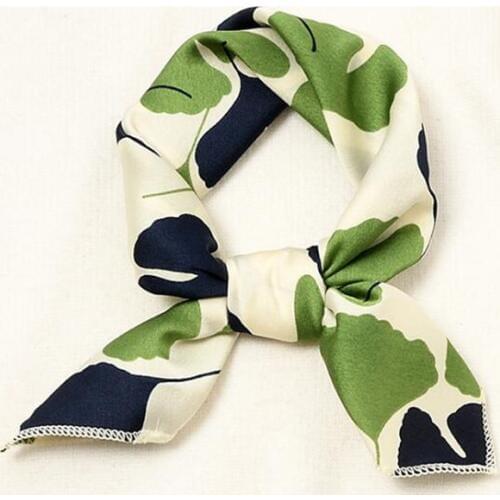 2020 New Women Silk Scarf Square Foulard Ladys Neck Hair Scarves Design Printed Head Kerchief Fashion Girl Hair Scarfs Dropship