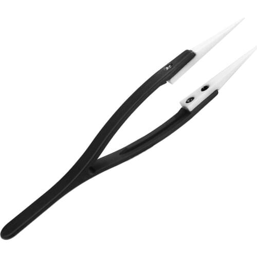 New Anti-static Ceramic Tipped Tweezer Plastic Tweezer Fine Pointed Tips with Heat Resistant 130x10mm