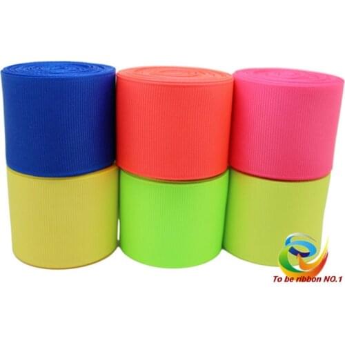 PPCrafts fluorescence Color Ribbon 1.5inch 38mm Grosgrain Ribbon fashion solid color for hair bows 6 color mixed - Free shipping