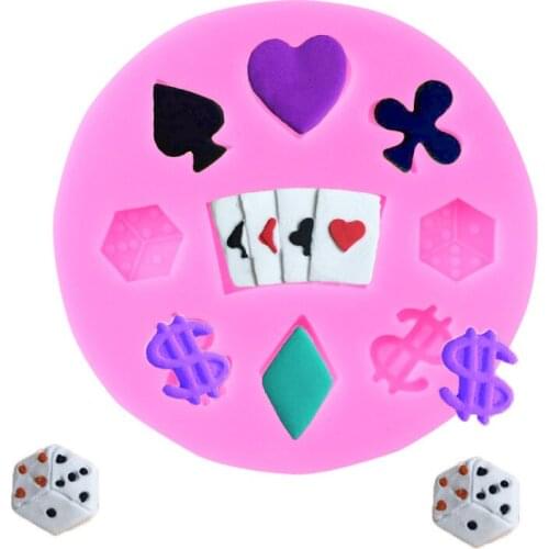 Silicone Mold for Resin Non-stick Food Grade Silicone Magic Playing Card Cake Decoration Accessories Classic Chocolate Mold