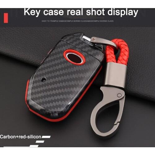 For Kia Cerato Sportage Ceed Sorento 2018 2019 2020 4 Buttons Smart Carbon Fiber + ABS Case Key Fob Shell Cover Skin Holder