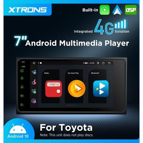 XTRONS 6.95'' Android 10.0 Octa Core Car DVD Player Radio GPS for Toyota RAV4 Corolla Vios Hilux Terios Land Cruiser Fortuner