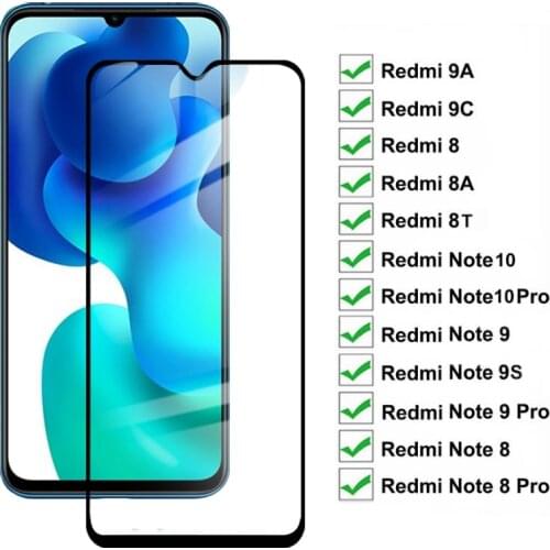 9H for Xiaomi Redmi Note 10 Pro Glass for Redmi Note 10 Pro Full Cover Screen Protector for Redmi 9A 8A 9C 8T 9S 8 9 Pro Max 5G