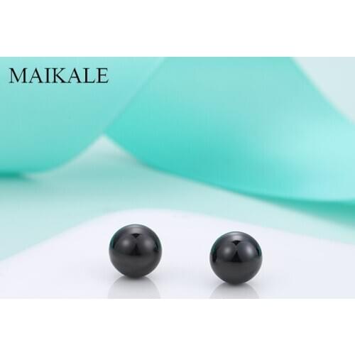 MAIKALE New All-match Two Size Ball Round Trendy Multicolor Ceramic Stud Earrings for Women Jewelry High Quality Exquisite Gift