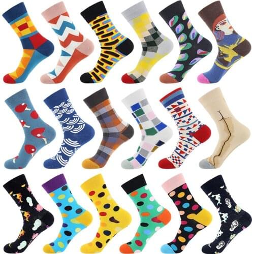 Personality Happy Funny Socks Women Skateboard Socks Female Harajuku Banana Avocado Dot Embroidery Cotton Socks woman