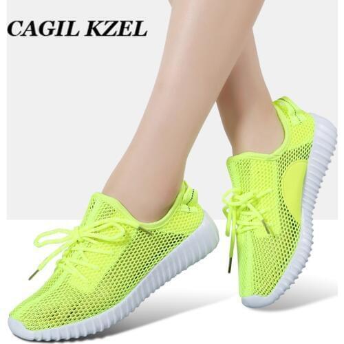 CAGILKZEL New 2019 Sneakers Women Summer Style Breathable Mesh Casual Shoes Woman Lace-up Basket Female Loafers Shoes for Women