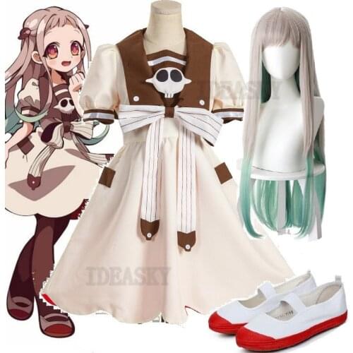 Toilet-bound Hanako-kun Nene Yashiro Cosplay Costume Dress Headdress Props Anime Wigs Halloween costume for Woman shoes headwear
