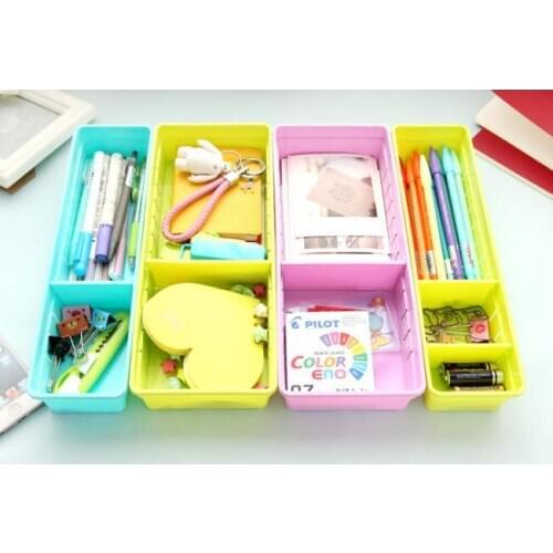 1PC Plastic Free Combined Underwear Storage Box Container Organization Box Stationery Underwear Socks Grid Organizer LF 240