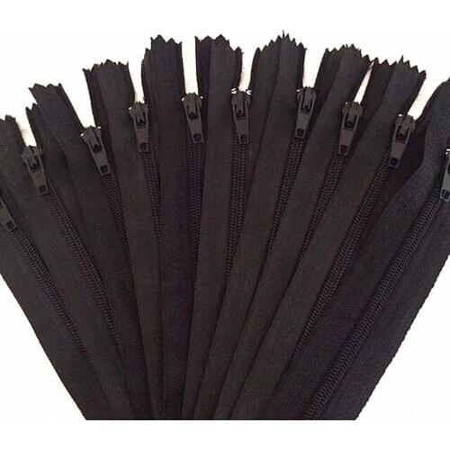 10 pcs. Black 40cm (16 inches) nylon coil, zipper, tailor, crafter and fgdqrs