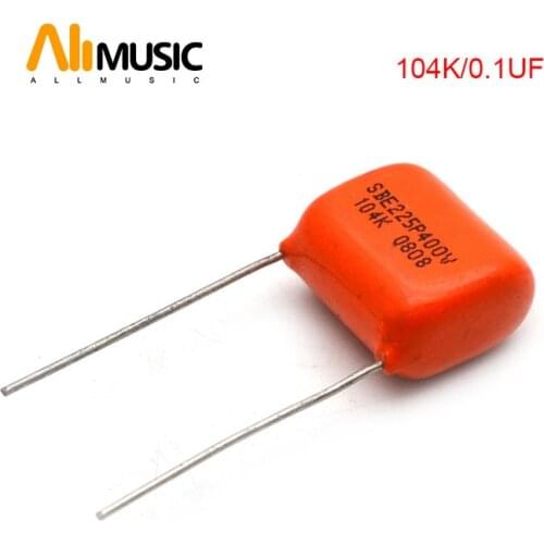 10pcs Orange Tone Cap (Capacitor) SBE 225P 104K 0.1UF 400V for Electric Guitar