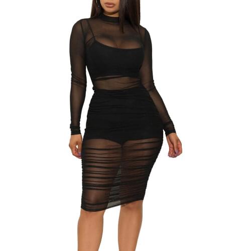 Women Dresses 2018 Black Halter Off the Shoulder Vinyl Leather & Mesh Clubwear Sexy Transparent Club Bodycon Party Dresses XXL