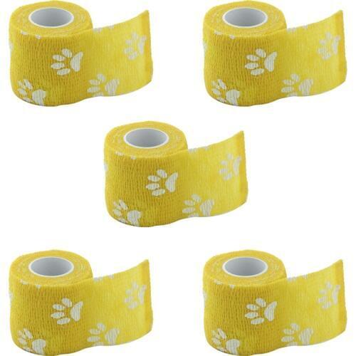 5 Rolls Self Adherent Cohesive Wrap Bandages for Cat Dog Pet - 2 Inches 5 Yard
