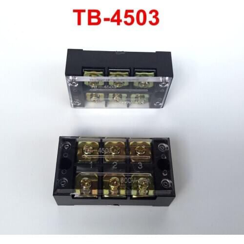 5pcs/lot TB Terminal Block TB-4503 Panel Mounted Terminal Connector 600V 45A 3 Position