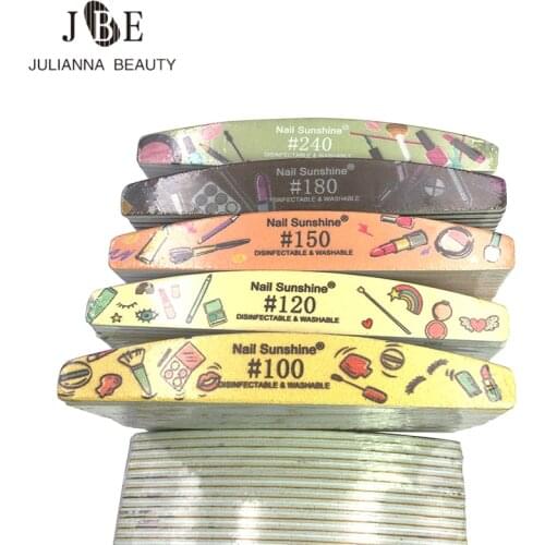 50/25Pc Professional Nail File Buffer Double-sided 100/150/180/240 Sandpaper Nail Buffer Block For Manicure Tools Lime Wholesale