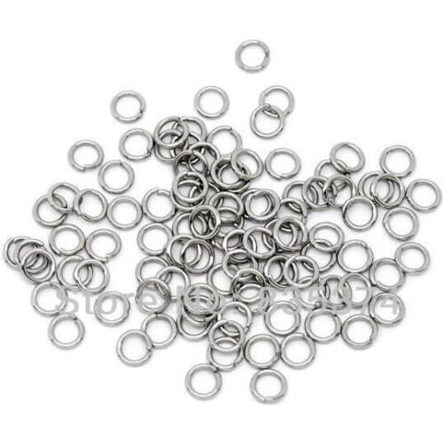 Free Shipping 2000 316L Stainless stell Open Jump Rings 4mm Dia. Findings