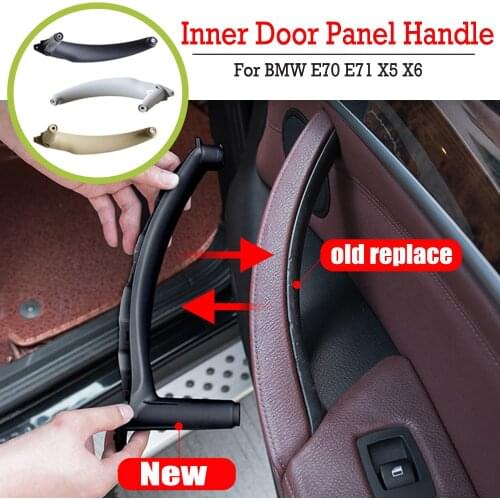 Beige Black Car Front Rear/Left Right Interior Door Handle Inner Panel Pull Trim Cover For BMW E70 E71 X5 X6 2007-2013