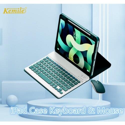 Spanish Keyboard Mouse Case For iPad Pro 9.7 10.5 11 2021 Air 2 3 10.2 2019 2018 2020 5th 6th 7th mini 5 7.9 Cover Keypad Mouse