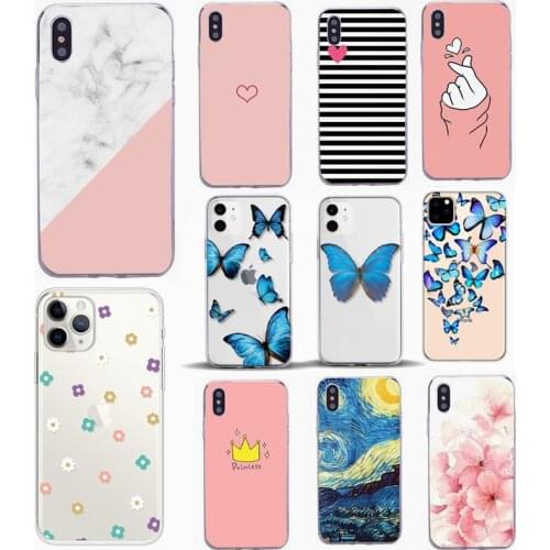 Phone Case for iPhone 11 Pro Max X XS Max XR Cute Cat Cover for iphone 8 7 Plus 6 6S 5 5S SE 2020 Soft Silicone Transparent Case