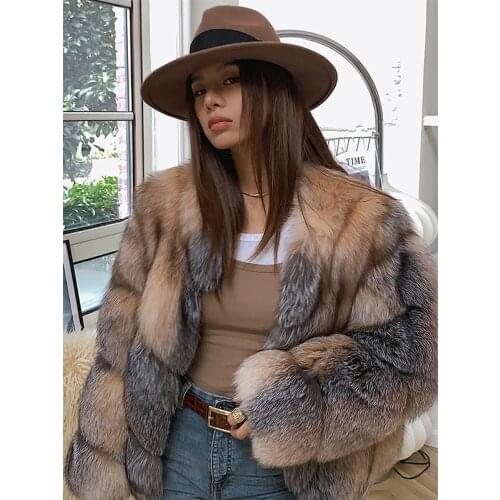 FURSARCAR Trendy Genuine Natural Fox Fur Coats and Jackets For Women 2021 Fashion Winter Very Warm Long Female Outerwear Luxury
